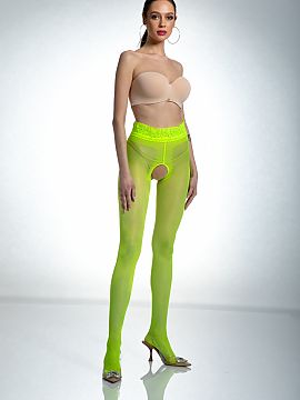 Pančuchové nohavice Amour  Klasické polomatné, hladké nohavičky s otvoreným rozkrokom 30 DEN.  Vkusný čipkový pás na línii bokov dodáva eleganciu a zárove�