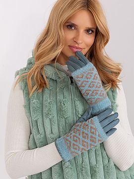 Rukavice AT  Hladké dámske rukavice s dodatočnou pletenou izoláciou, ktorá sa dá stiahnuť. Rukavice majú na ukazováku vyšitý kvet, ktorý umo�