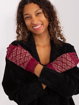 Rukavice AT  Hladké dámske rukavice s dodatočnou pletenou izoláciou, ktorá sa dá stiahnuť. Rukavice majú na ukazováku vyšitý kvet, ktorý umo�