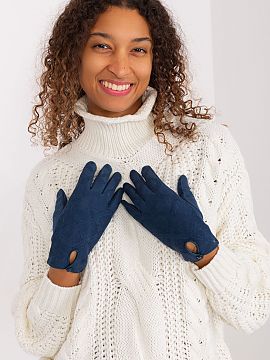 Rukavice AT  Elegantné dámske rukavice zo zateplenej tkaniny s ozdobným geometrickým vzorom. Na zápästí výrez so zapínaním na gombíky. Ukazov�