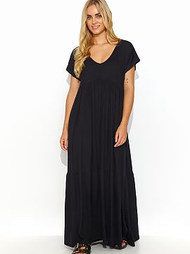 Šaty na deň Makadamia  Viskózové šaty sú vzdušné, ležérne a stále veľmi módne. Naše maxi šaty voľného strihu majú na dvoch miestach prešitie, ktor