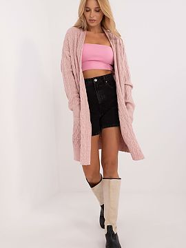 Kardigán AT  Dlhý kardigan bez zapínača je ideálnym vrchným odevom na každý deň, ktorý spája casual štýl s pohodlím. Vyrobený z kombinácie