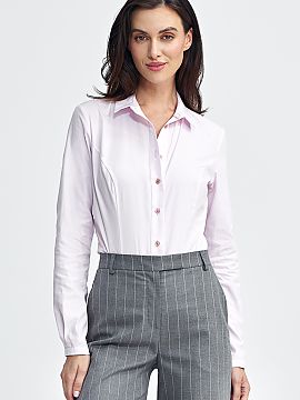 Body Nife  Elegantné body s taliovým strihom fit, vyrobené z materiálu košele, ktoré dokonale zdôrazňuje postavu. Má polovičný golier, ktor�