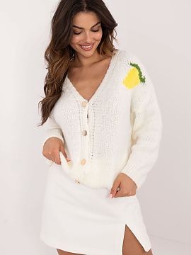 Sveter na rozopínanie Italy Moda  Dámsky sveter casual je ideálny na každodenné príležitosti. Vyznačuje sa originálnym potlačou umiestneným na chrbte a jemným, mal