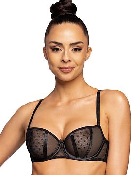 Soft Mat  Dotssy ? nádherná podprsenka s mäkkými košíčkami v mimoriadne ženskom štýle. Model je vyrobený z kombinácie pevného stabilného