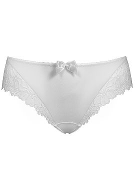 Bedrové nohavičky Mat  Klasické dámske figúrky s jemne stavaným strihom. Hladký predný diel zdobený jemnou mašľou v strede. Nohavičky a zadok vyrobené z