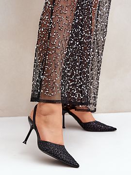 Ihličky Step in style  Elegantné ženské štýlové opätky zdobené drobnými flitrami, ktoré im dodávajú výnimočný lesk. Tento model má špicatý nos, k