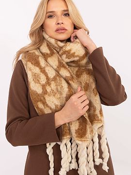 Šál AT  Elegantný šál s dĺžkou 214 cm z polyesteru s motívom zvierat, ideálny na chladnejšie dni. Vyrobený z vysoko kvalitného materiálu,