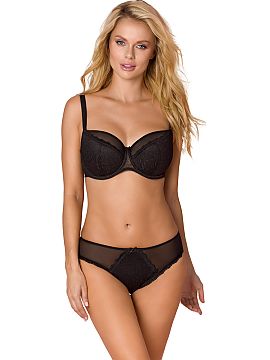 Semi-soft Vena  Elegantný polpriesvitný podprsenka. Horná časť košíčkov je vyrobená zo sieťky, dolná časť košíčkov a mostík sú vyrobené z