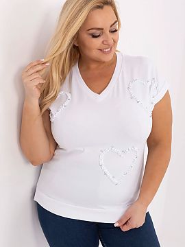 halenka plus size Relevance  Dámska blúzka plus size v casual štýle je ideálnou ponukou na každý deň, ale aj do práce. Vyrobená z príjemnej na dotyk bavlny s 
