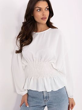 Blúzka Sublevel  Krátka, elegantná blúzka je štýlovým návrhom na každý deň, do práce a na špeciálne príležitosti. Vyrobená z hladkého, ľahk