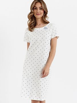 Nočná košeľa Cana  Dámska nočná košeľa s krátkym rukávom je pohodlnou a praktickou ponukou na každý deň. Vyhotovená z ľahkého materiálu s roztomi