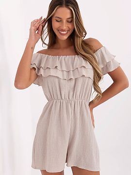 Overal Italy Moda  Ľahký a vzdušný kombinéza z mušelínu je ideálnou voľbou na letné, každodenné outfit. Vyrobený z prírodnej bavlny, zaručuje po