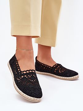 Espadrilky Step in style  Paličkové dámske espadrily. Vyrobené z jemnej čipky, skvele sa hodia k letným štýlom. Mäkká ekokožená stielka zabezpečuje pohod