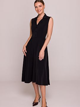 formálne šaty Stylove  Objavte výnimočnú eleganciu a ženský strih v tejto midi šatni, navrhnutej a ušitej s dôrazom na detaily v Poľsku. Je to ideálna vo