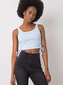 Top Rue Paris  Crop top s ramienkami vyrobený z pruhovaného materiálu je módnou a pohodlnou voľbou v štýle casual. Hladký vzor a klasický, okrúhl