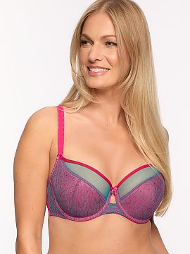 Semi-soft Gaia  Polstvrdnutý podprsenka so sieťovanými ozdobami je ideálne spojenie pohodlia a ženskej elegancie. Hlboké, pohodlné košíčky podšit