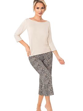 Pyžamo Donna  Pohodlná a ženská dámska pyžama vyrobená z jemnej, dýchavej viskózy, ktorá sa dokonale prispôsobuje postave a poskytuje výnimo po