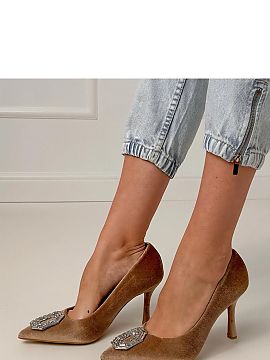 Ihličky Solea  Elegantné špilky vyrobené z vysoko kvalitnej látky, zdobené efektnou aplikáciou z cirkónov, ktorá priťahuje pohľady a dodáva top