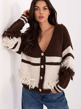 Sveter na rozopínanie Italy Moda  Dvojfarebný dámsky sveter je štýlovým prvkem šatníka v štýle casual, ideálny na každodenné výlety a rôzne príležitosti. Vyro