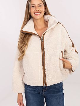 Bunda Sublevel  Dámska bunda s umelým kožuchom v casual štýle, ideálna na každodenné, prechodné outfity v jesennej/zimnej/jarná sezóne. Krátky s