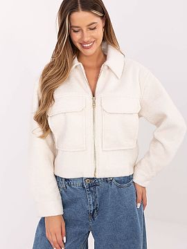 Bunda Sublevel  Dámska bunda s umelým kožušinovým golierom v casual štýle, ideálna na každodenné, prechodné outfity v jesennom-zimnom-jarnom obdo