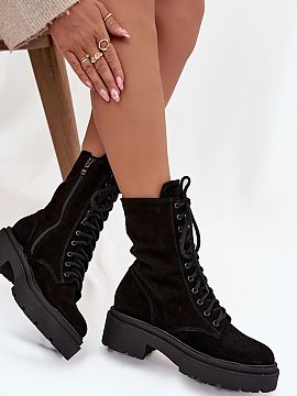 Vysoká topánka Step in style  Topánky workery pre ženy vyrobené z prírodného semišu sú ideálnou voľbou pre ženy, ktoré ocenia štýl a pohodlie vo svojej každ