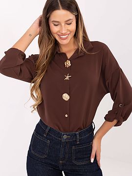 tričko s dlhým rukávom Rue Paris  Klasická dámska košeľa s elegantným strihom je ideálnou voľbou do práce, na stretnutia alebo na každodenné príležitosti. Vyroben