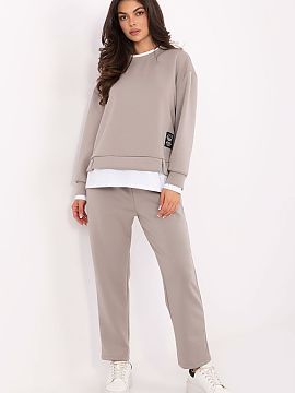 nastaviť Rue Paris  Dámsky set casual vyrobený z materiálu typu flísové mäkké, jemné a mimoriadne príjemné na dotyk. Súprava pozostáva z mikiny s ok