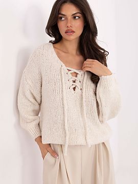 sweter Italy Moda  Štýlový dámsky sveter s casual charakterom je ideálnou voľbou na každý deň. Vyrobený z mäkkej a príjemnej zmesi akrylu, polyamid