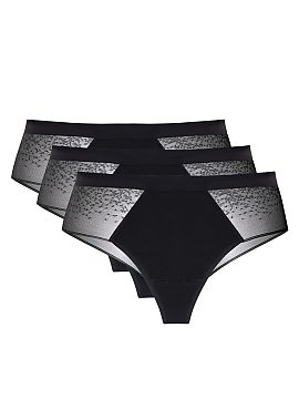 nastaviť Gorteks  Trojbalenie bavlnených šnúrok s čipkovaným zadkom. Čipkovaný zadok nohavičiek zaisťuje, že sa nevytvarujú pod oblečením. Pohodl