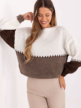 sweter Rue Paris  Dámsky pásikový sveter je univerzálny model v štýle casual, ideálny na každodenné výlety a spoločenské stretnutia. Vyrobený z z