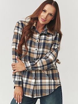 tričko s dlhým rukávom Makadamia  Existujú oblečenia, ktoré nevyjdú z módy, a košeľa v kockovanom vzore je presne taký klasik, ktorý by ste mali mať po ruke po cel