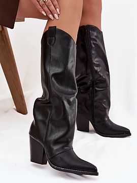Čižmy na vysokom opätku Step in style  Dámske cowbojky vyrobené z ekokože sú ideálnou voľbou pre ženy, ktoré oceniajú módný vzhľad spojený s pohodlím. Charakteristic