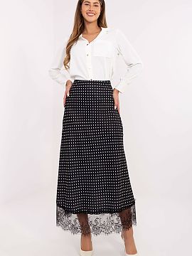 spódnica Rue Paris  Štýlová a ženská sukňa dĺžky midi, vyrobená z príjemného na dotyk materiálu, polyesteru s prídavkom elastanu, ktorý zabezpeču