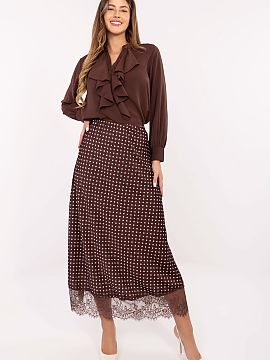 spódnica Rue Paris  Štýlová a ženská midi sukňa vyrobená z príjemného materiálu, polyesteru s prídavkom elastanu, ktorý zabezpečuje pohodlné nosen