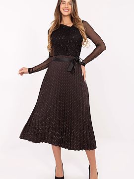 spódnica Rue Paris  Elegantná a ženská plisovaná sukňa s midi dĺžkou, vyrobená z vysoko kvalitnej viskózy s prídavkom elastanu, zaisťujúca ľahkosť