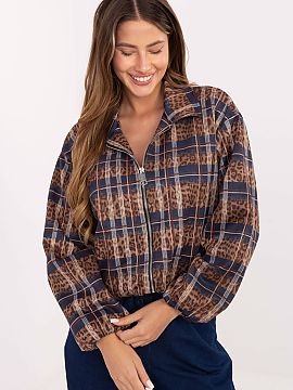 Bunda Rue Paris  Štýlová dámska bunda s casual charakterom, kombinujúca dva módne motívy zvierací vzor a kocky. Vyrobená z vysoko kvalitnej zmesi po