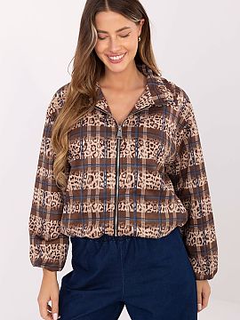 Bunda Rue Paris  Štýlová dámska bunda s casual charakterom, kombinujúca dva módne motívy zvierací vzor a kocka. Vyrobená z vysoko kvalitnej zmesi po