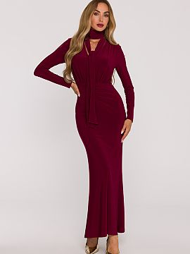 Dlhé šaty Moe  Elegantný a veľmi ženský maxi šaty ušité z hladkej látky, ktorá očarí svojou jemnosťou, pružnosťou a pohodlnosťou nosenia. Ma