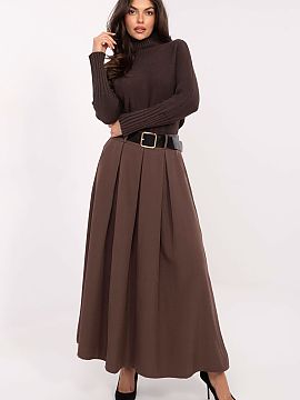 dlhá sukňa Italy Moda  Elegantná a ženská dlhá rozklosovaná maxi sukňa s kontrafaldami na prednej strane, kombinujúca pohodlie nosenia s klasickým štýlom