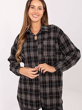 tričko s dlhým rukávom Italy Moda  Štýlová a pohodlná dámska flanelová košeľa, kombinujúca neformálny charakter s eleganciou vhodnou do práce a každodenných štý