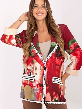 Blejzer Italy Moda  Dámsky blejzer s každodenným charakterom, ideálny do práce a na casual štýl. Vyrobený z viskózy a polyesteru, s potlačou a decentn