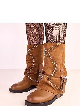 Čižmy Solea  Štýlové nízke čižmy s otočeným náramkom, ktoré kombinujú eleganciu so subtilným leskom dekorácií. Vyhotovené z vysokokvalitne