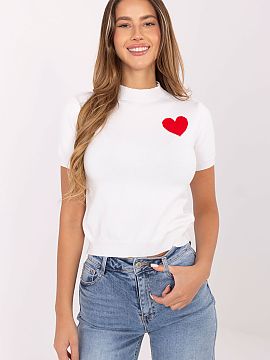 Sveter s krátkym rukávom Factory Price  Štýlový a pohodlný dámsky sveter ideálny na každý deň. Vyrobený z príjemnej zmesi viskózy, polyamidu a PBT, poskytuje pohodlie p