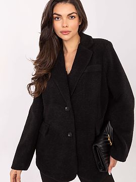 Kabát Rue Paris  Elegantný a štýlový dámsky boucle kabát vo forme saka je ideálnou voľbou na jeseň/zimu. Vyrobený z príjemného na dotyk materiál