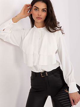 tričko s dlhým rukávom Rue Paris  Štýlová dámska blúzka bez goliera je klasický a nadčasový kúsok šatníka, ktorý sa hodí do mnohých štýlov, či už bežných 