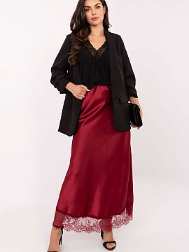 dlhá sukňa Rue Paris  Elegantná saténová maxi sukňa je kvintesenciou ženskosti a jemného štýlu. Vyrobena z jemne lesklého materiálu s hladkou faktúrou,