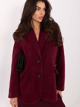 Kabát Rue Paris  Štýlový a elegantný dámsky kabát bouclé v štýle saka je ideálnou ponukou na jeseň/zimu. Vyrobený z príjemného na dotyk materi�