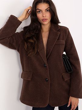 Kabát Rue Paris  Štýlový a elegantný dámsky kabát boucle v stýle saka je ideálnou ponukou na jeseň/zimu. Vyrobený z príjemného na dotyk materiál